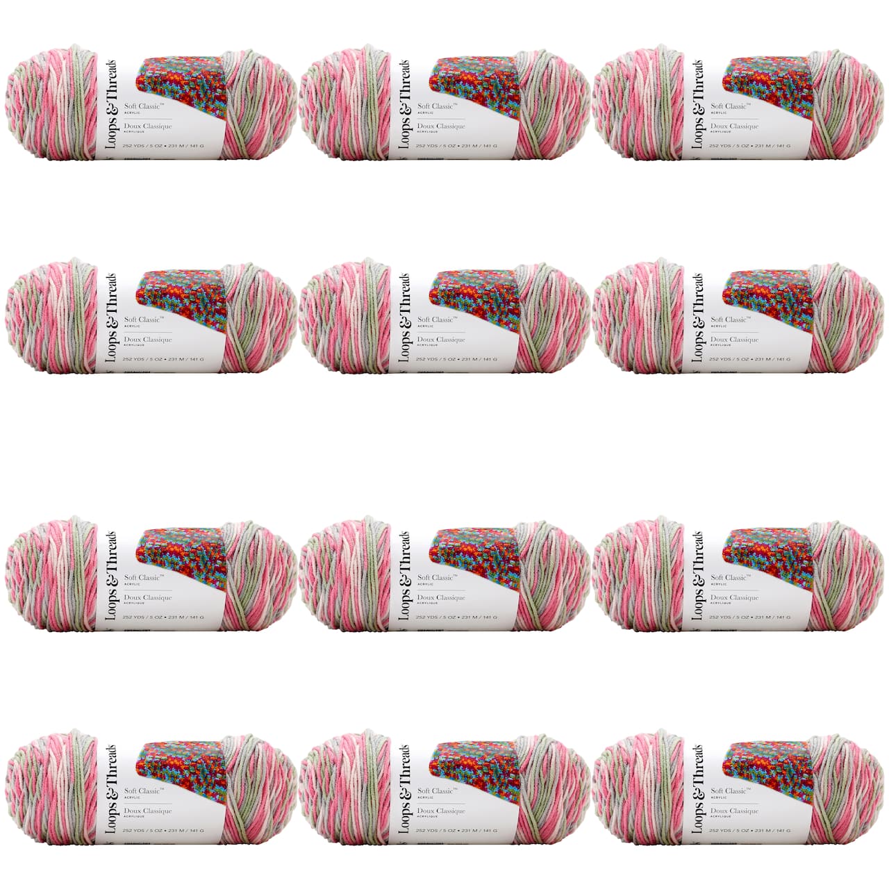 12 Pack: Soft Classic™ Multi Yarn by Loops & Threads®